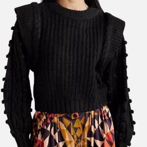 ‼️NWT‼️ Farm Rio Black Braided Sweater